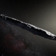 An artist's illustration of `Oumuamua.